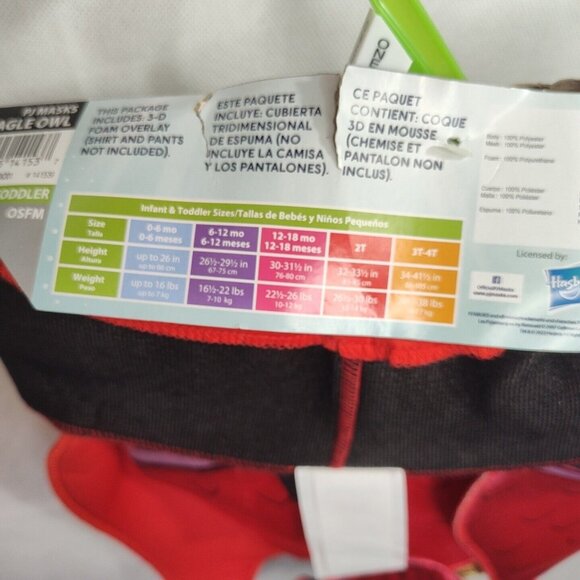 PJ Masks Red Eagle Owl Costume Toddler Girls Boys One Size Fits Most 3D Foam NEW - Picture 7 of 12